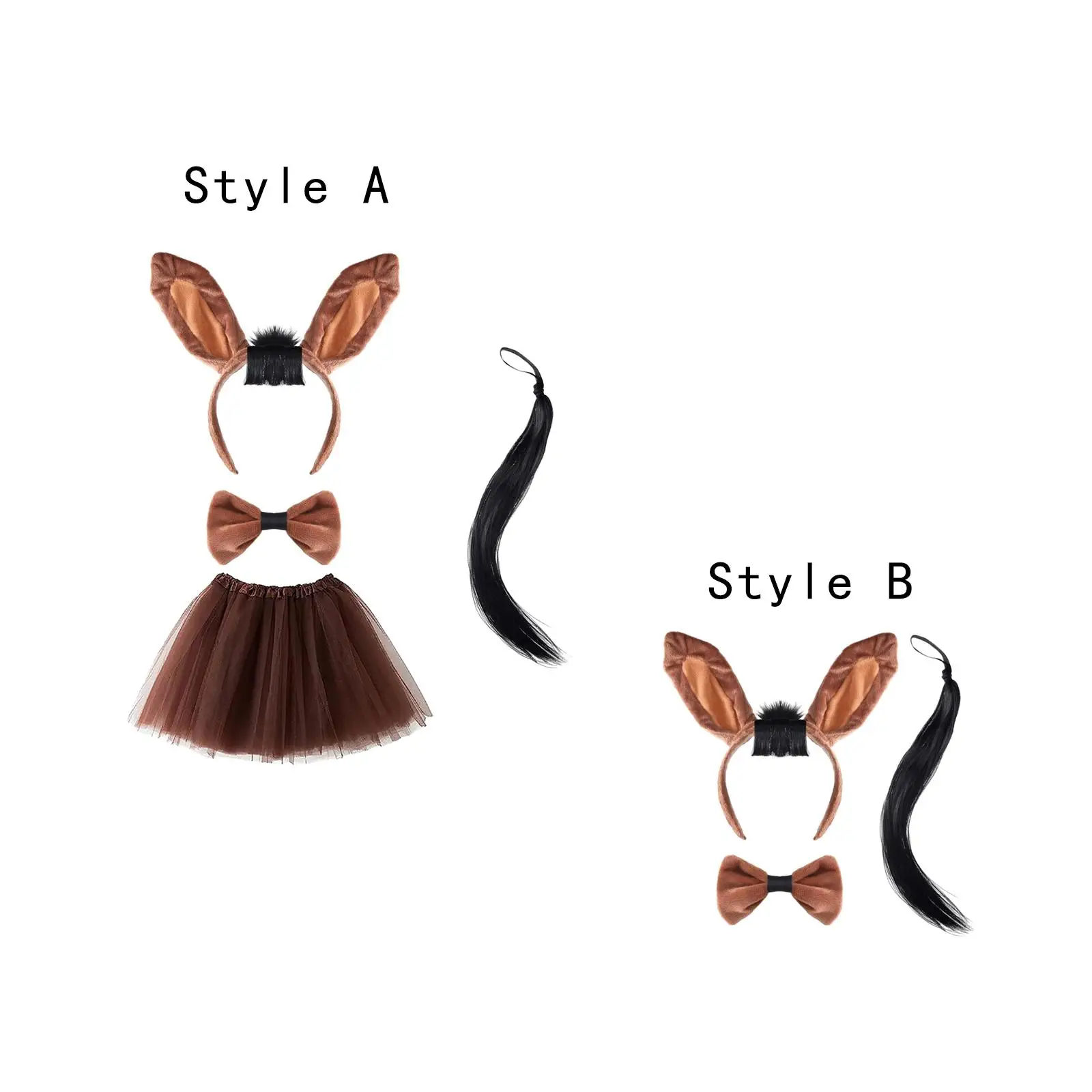 Animal Headband and Tail Set Soft Adorable Comfortable Creative for Kids for Stage Shows Celebrations Carnivals Party Masquerade