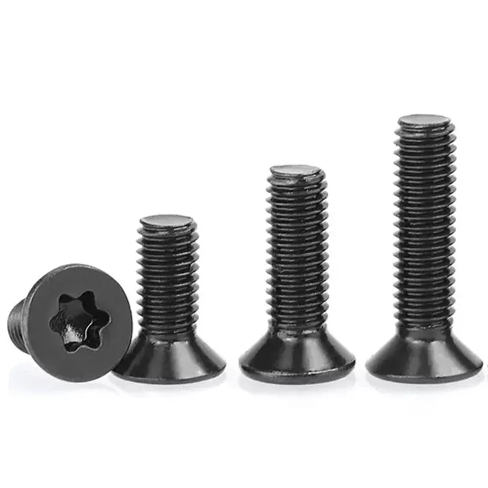 10pcs Black Six Lobe Torx Flat Countersunk Head Machine Screws 304 Stainless Steel M2-M10 Assorted Sizes Pack of 10