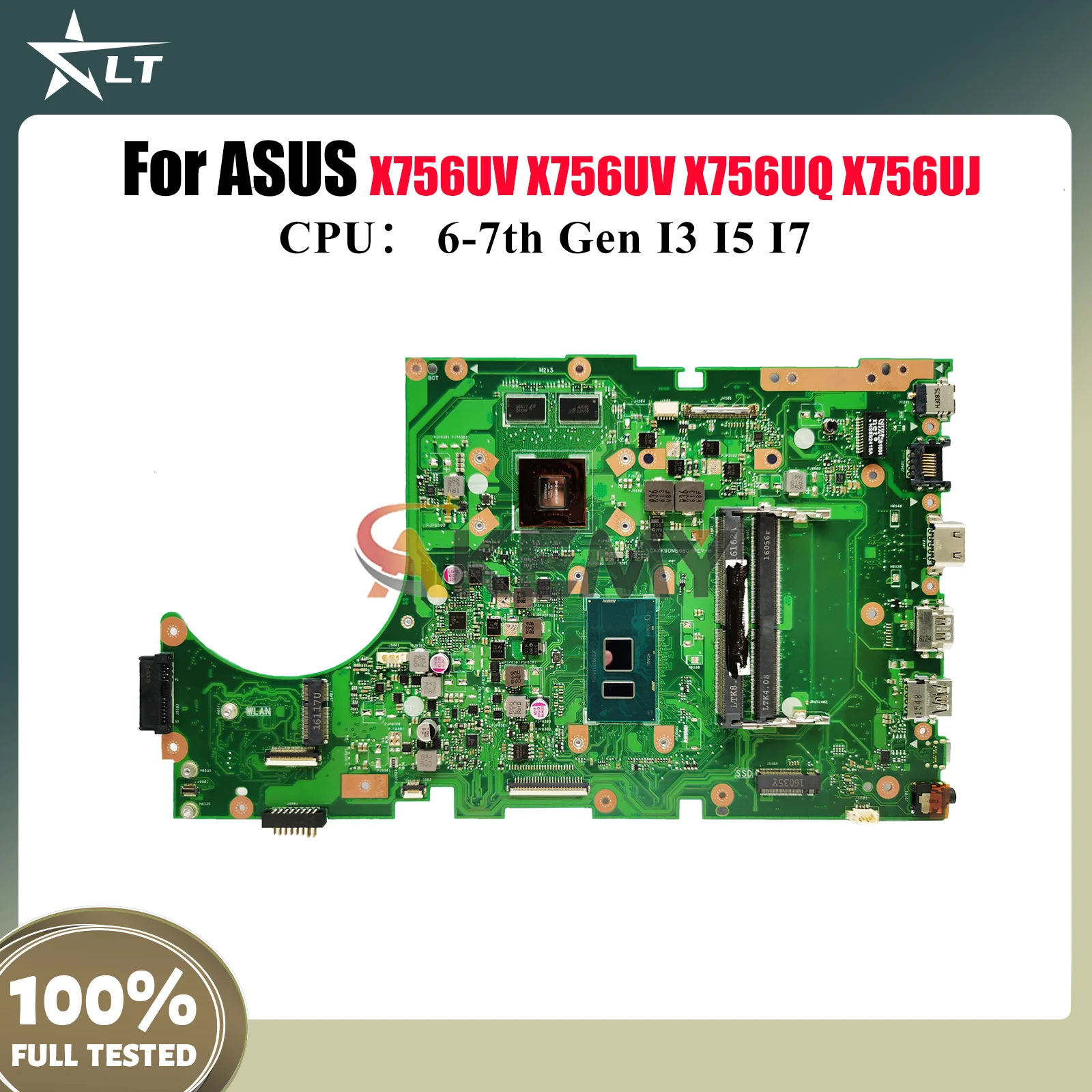 

Материнская плата для ноутбука X756UV для ASUS X756UXM X756U X756UV A756U X756UJ X756UQK X756UR X756UAK X756UQ с процессором I3 I5 I7