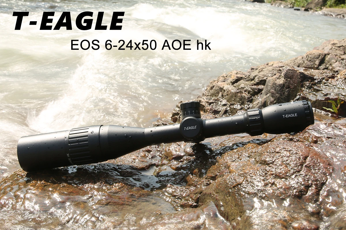 T-Eagle Optics EOS 6-24x50 AOE HK Rifle Scope Hunting Riflescope  Optical Aim Collimator Tactical Gun Sight Red Green Reticle