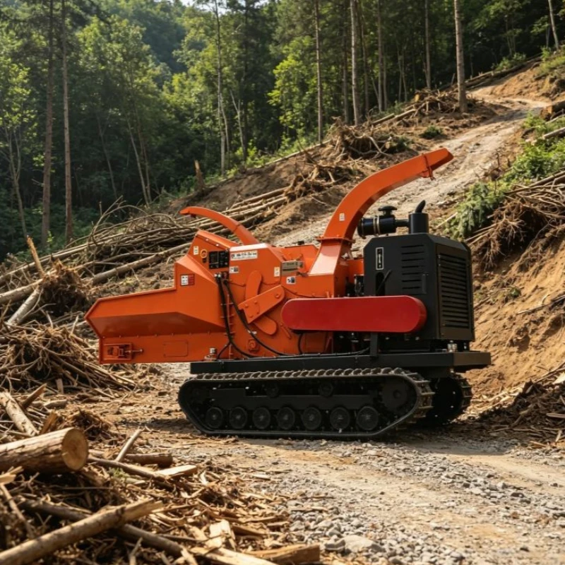 Portable 1-3t/h Electric Wood Chipper and Shredder for On-site Tree Branches Wood Waste Recycling To Biomass