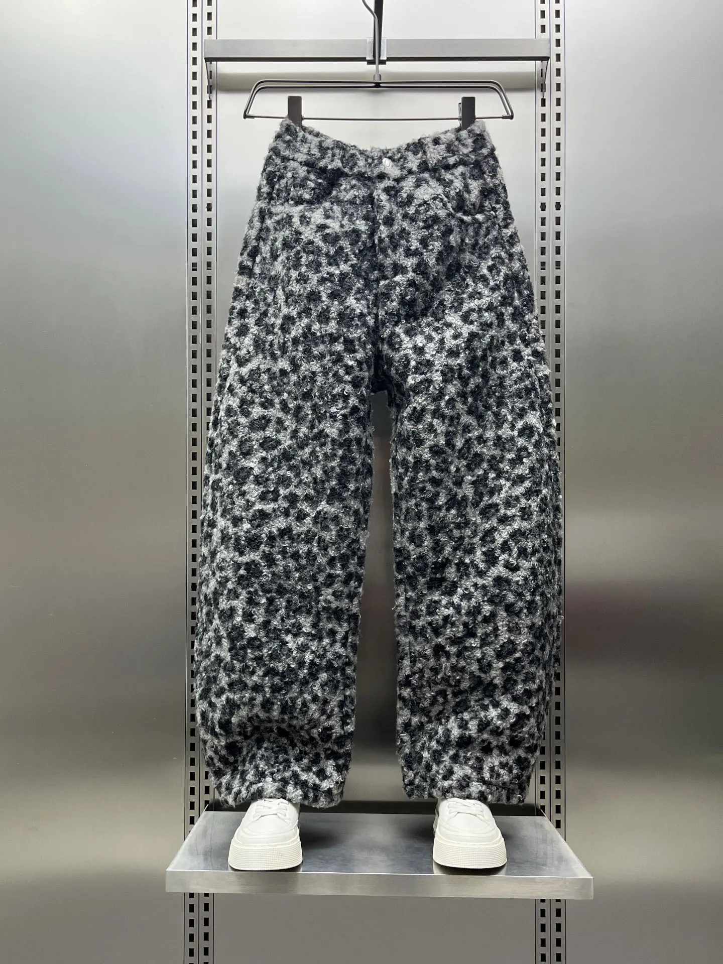 

Широкие брюки с леопардовым принтом в американском стиле ретро, мужские зимние новые модные прямые свободные повседневные брюки