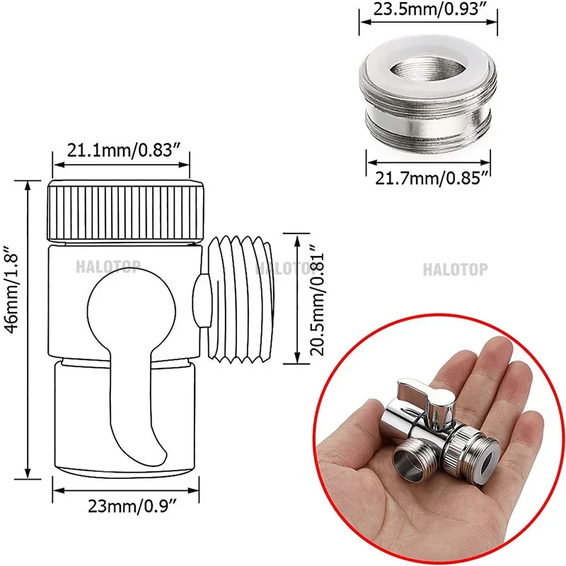 M22/M24 Switch Faucet Adapter Kitchen Sink Splitter Diverter Valve Water Tap Connector for Toilet Bidet Shower Bathroom Kitchen