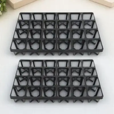 

2Pcs Gardening Plant Germination Tray Racks Plastic Nursery Storage Racks 24 Grids for Seedling Starter and Potting