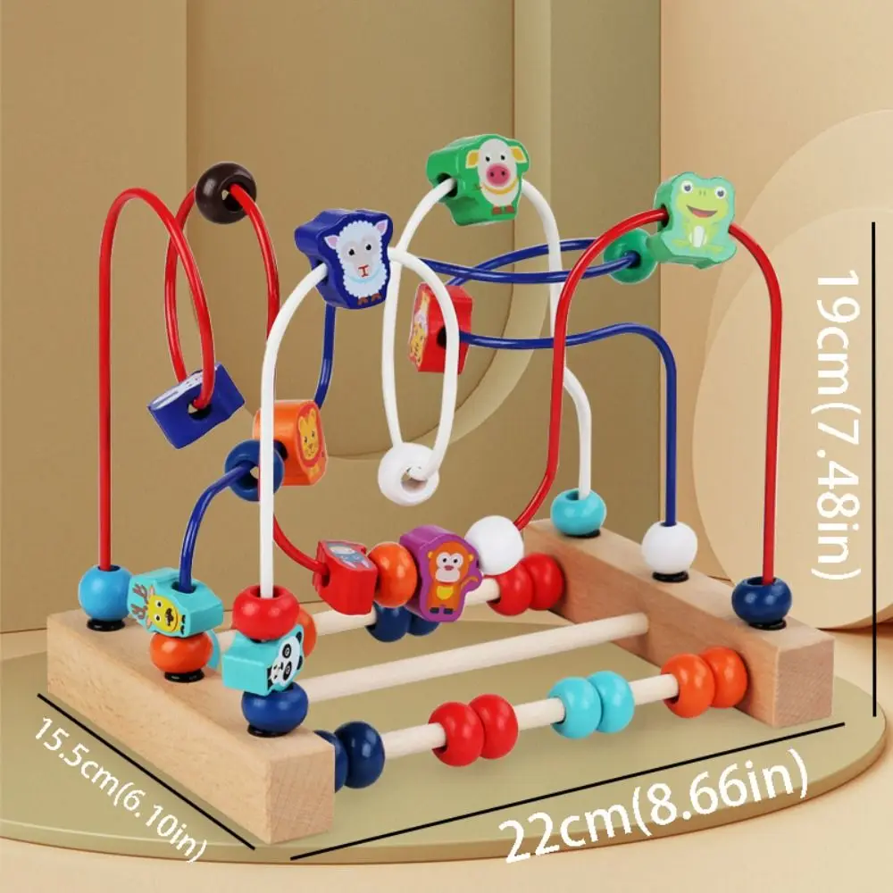Animali colorati Giocattoli di legno Perline di legno Conteggio Apprendimento Perline Labirinto Matematica Puzzle Forme Cerchio Giocattoli educativi Bambini Bambini