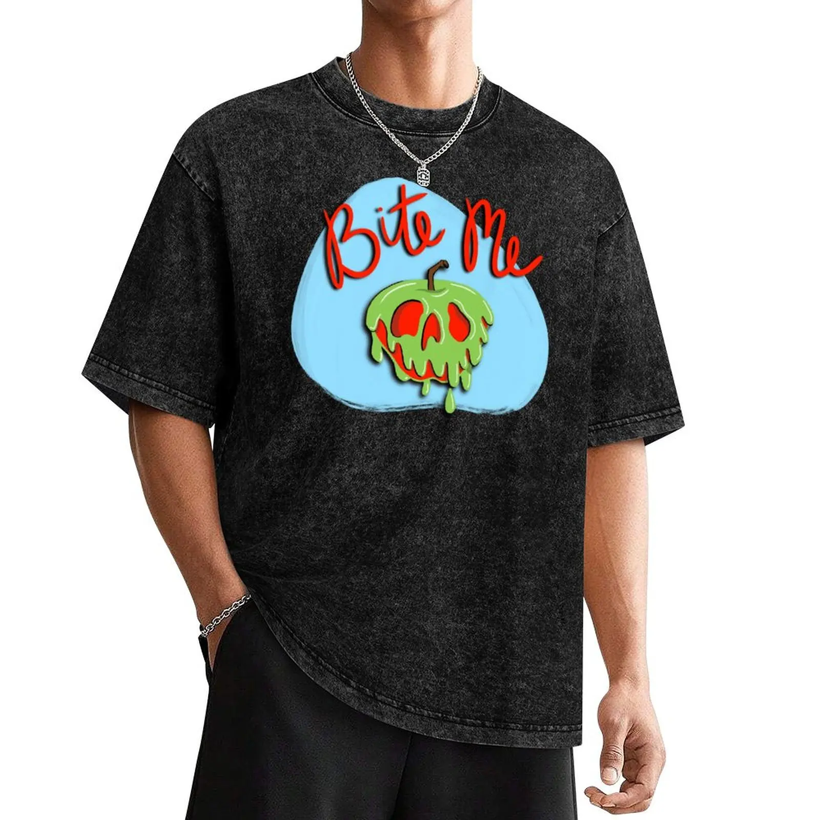 Bite me - Poison Apple T-Shirt graphic shirts custom shirt customs design your own summer clothes Men's cotton t-shirt