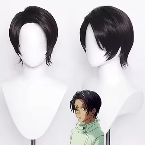 Anime Yuuta Okkotsu Cosplay Wig Short Black Okkotsu Yuta Wigs Heat Resistant Synthetic Hair Halloween Accessory Wig