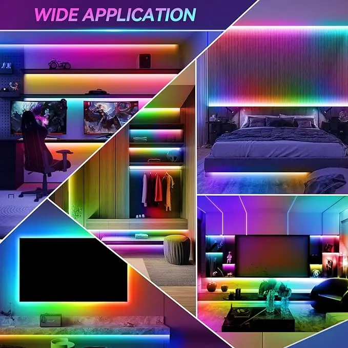 1 x Niederspannungs-5V-RGB-Neon-LED-Lichtstreifen mit 24-Tasten-Multifunktionsfernbedienung, 1m–5m, für Gaming, Musikbühnen, Junggesellenabschiede, Hochzeiten, Weihnachten und Heimdekoration – Detail 7