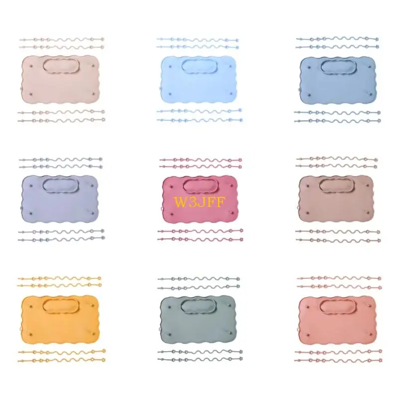 

W3JF Kids Placemat Feeding Plate Infant Reusable Anti Slip Mat Silicone Tablemat