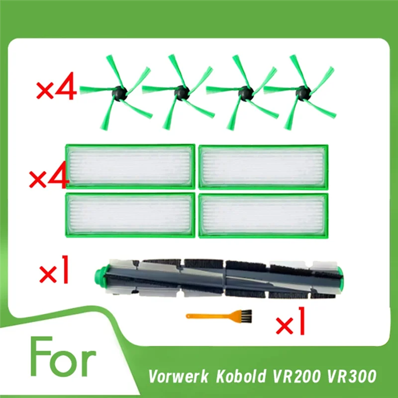 【Berserk】طقم تنظيف شامل لـ Vorwerk Kobold VR200 VR300 - 10 ملحقات مع مرشحات HEPA والفرش الجانبية