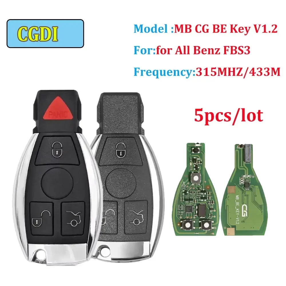5pcs CGDI MB CG BE Key V1.2 for All Benz FBS3 315/433M Working for CGDI MB Programmer and Get 1 Free Token for CGDI MB NO LOGO