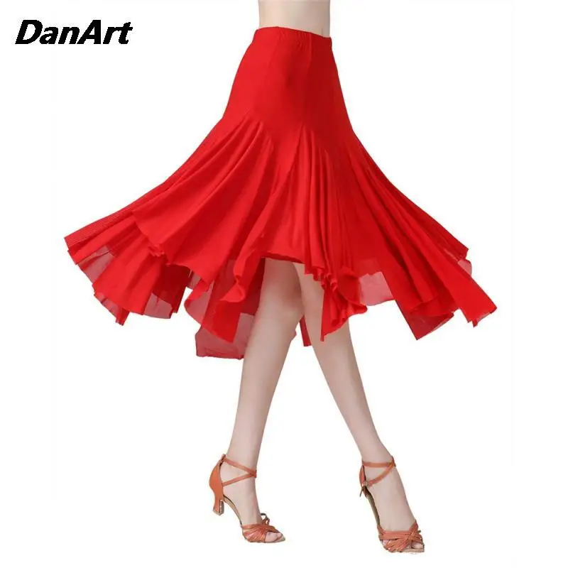 Dance Performance Big Swing Skirt Latin Dance Salsa Tango Waltz Dance Social Dance Ballroom Square Dance Practice Half Skirt