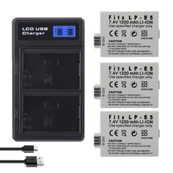 1200mAh Battery LP-E5 LP E5 For CANON EOS 450D 500D 1000D Kiss X3 X2 Kiss F Rebel T1i Rebel XS XSi LPE5 Camera Batteries Charger
