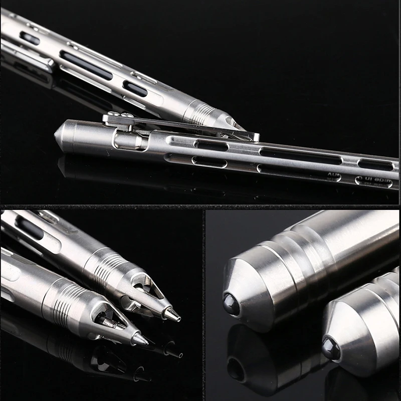 TC4 Titanium Alloy Push-type Student Pencil Automatic Pencil Signature Pen Bolt Pen Self-Defense Tungsten Break Windows Pen Gift