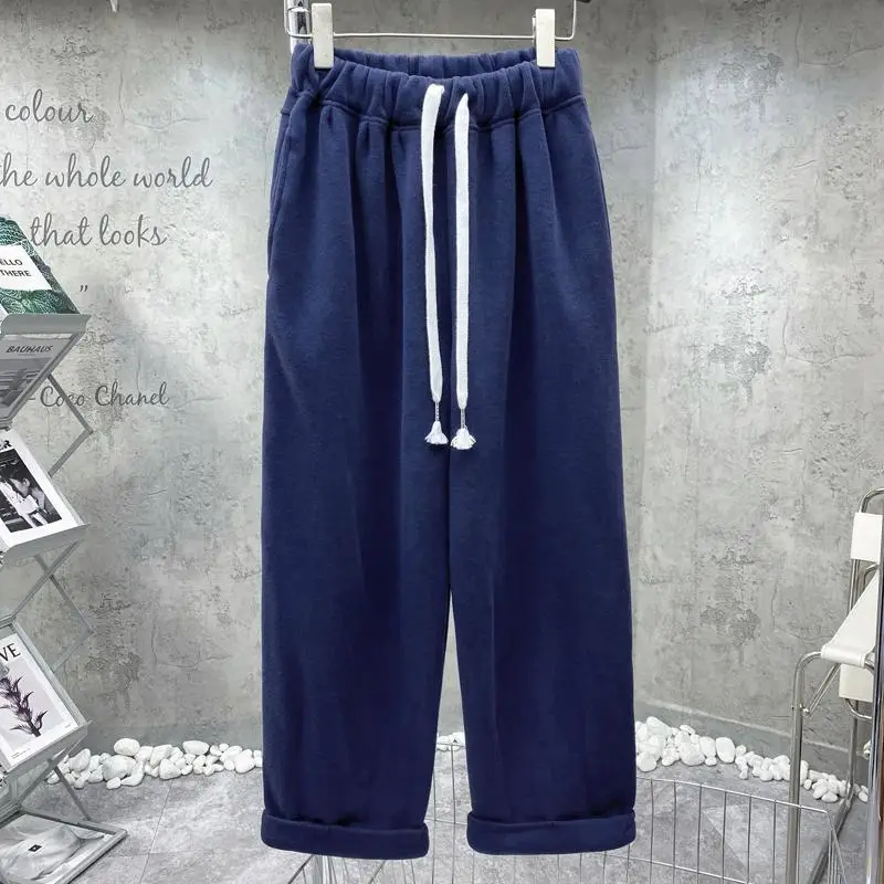 Winter Pants Women Aesthetic Joggers Trendy Solid Empire Fashionable Ulzzang Clothes Loose Feminino Workout Warm Preppy New