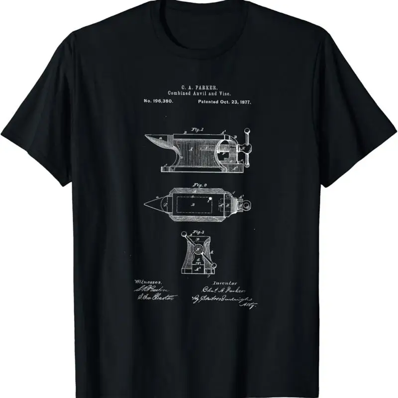 Antique Blacksmith Anvil Patent Print T Shirt