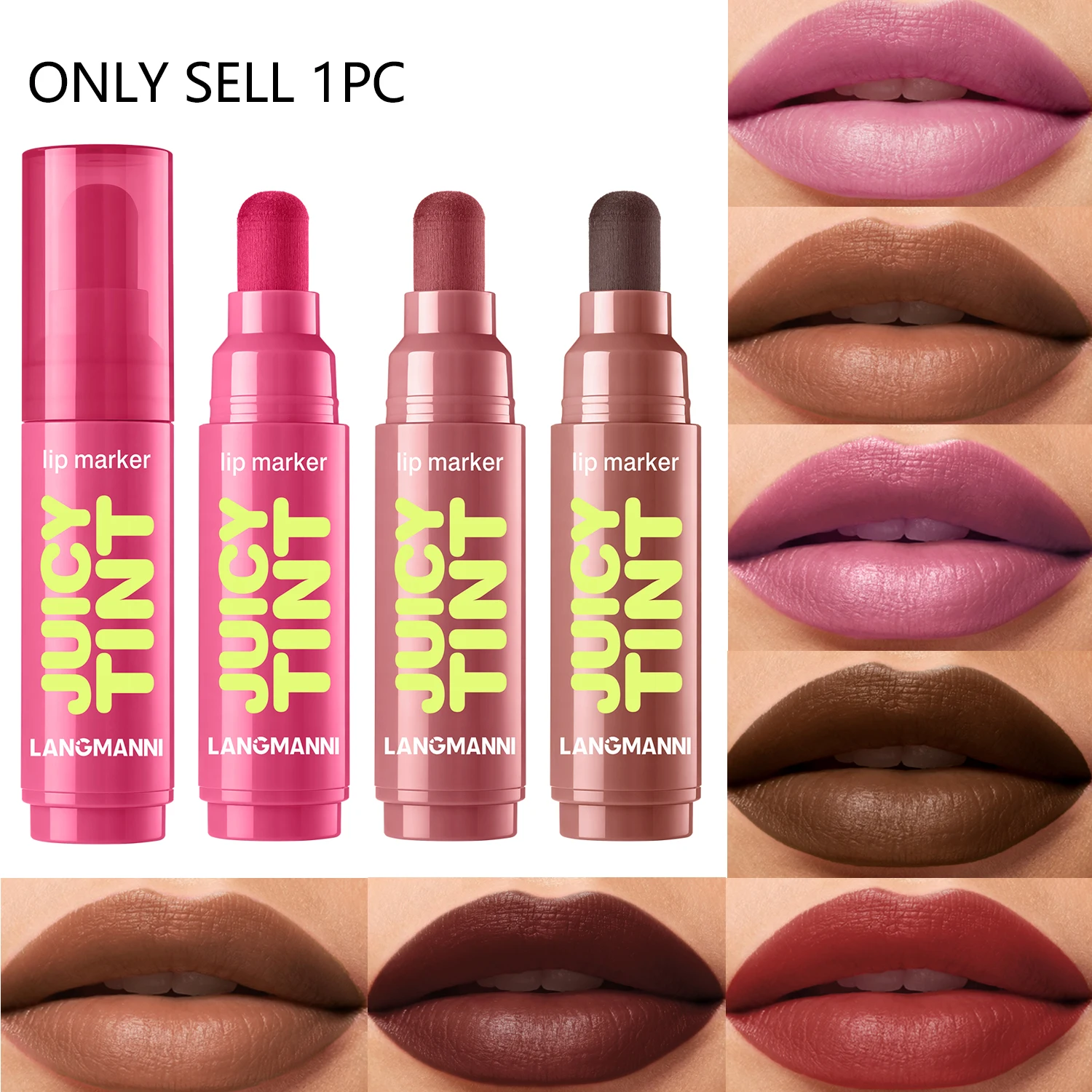 Waterproof Long-Lasting Lip Tint Pen, Easy to Apply, lightweight Texture, Smudge-Proof Lip Tint Pen