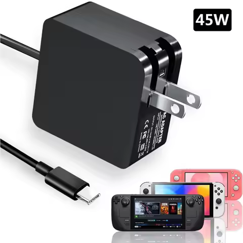 45W USB Type-C Fast Charger Compatible with Nintendo Switch/Steam Deck Accessories AC Power Adapter Supply For PS Portal Console