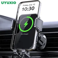 UYUXIO Fast Wireless Car Charger Auto Clamping Adapter Phone Holder for iPhone 14 Pro Max 13 12 11 Samsung Xiaomi Mobile Phones