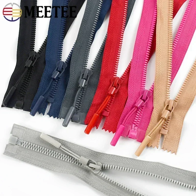 2/5/10Pcs Meetee 5# Sewing Resin Zipper 15/18/25cm Close-End 40-80cm Open-End Zippers Bag Clothes Zip Repair Kit DIY Accessories