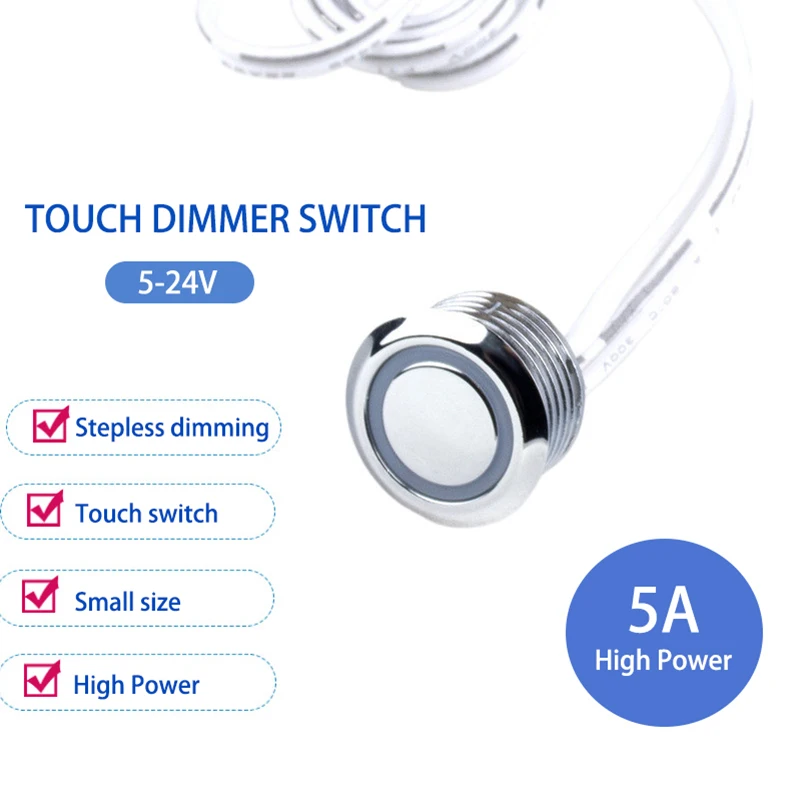 

Маленький сенсорный переключатель диска, умный диммер постоянного тока 5-24 В для украшения светодиодной ленты на Хэллоуин, Рождественскую вечеринку, сенсорный переключатель