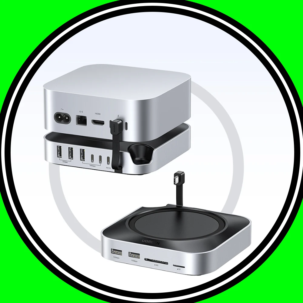 

UGREEN для Mac Mini M4/M4 Pro USB-концентратор Док-станция M.2 NVMe SSD 10 Гбит/с 8 ТБ Макс. 170 МБ/с USB-разветвитель Док-станция USB-A&C Порты SD&TF