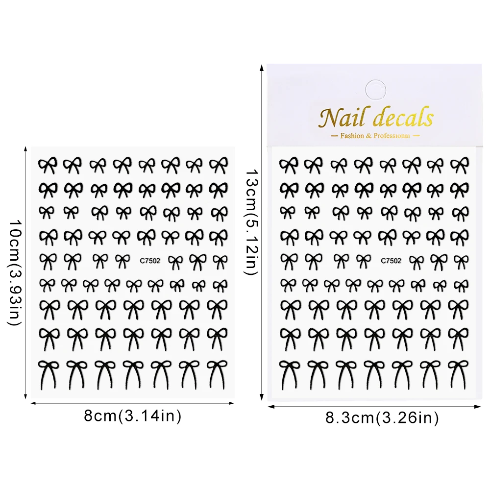 6 Stuks Kawaii Boog Nail Art Stickers 10*8 Cm Goud/Zilver/Roze Lint Lijm Slider bruiloft/Dating/Valentijnsdag Manicure Decals