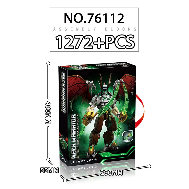 1272+PCS Mech Warrior Mech Building Blocks Set Dragon Wings Action Figure Model Educational DIY Toys for Kids Boys Birthday Gift view 5