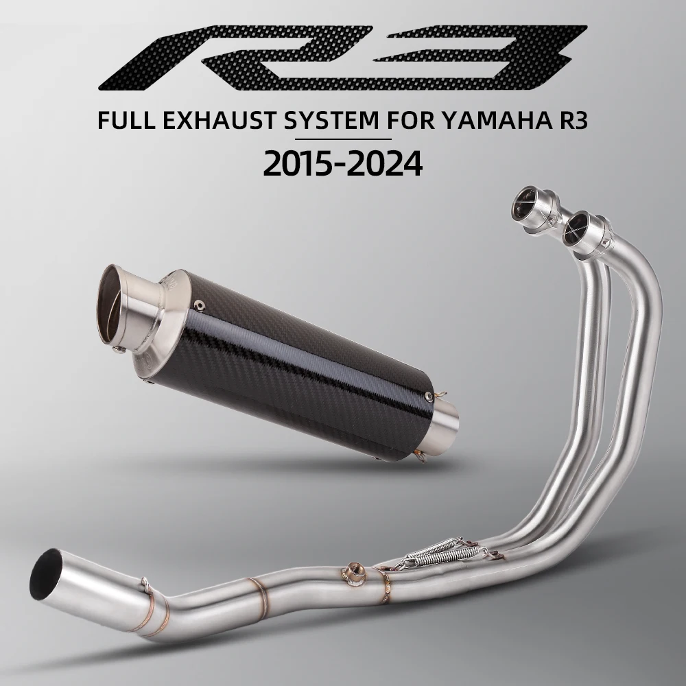 leo GP Slip On Exhaust For Yamaha R25 R3 MT03 2015 2022 2023 2024 Years Motorcycle leo GP Exhaust Full Systems Modified Front He