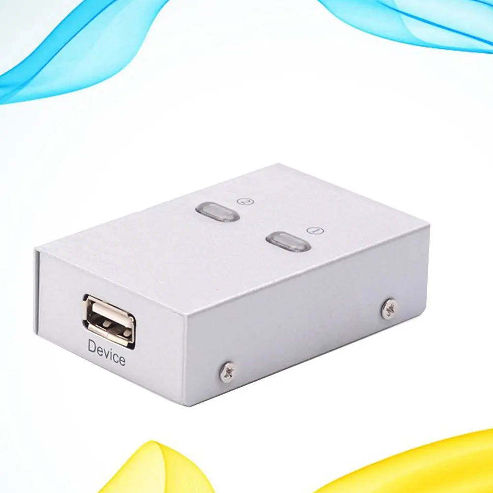 USB 2.0 Sharing Box for Printer and Scanner Shared Between Two Pcs Easy One-Touch Switching No Plug Pull Save Space Printer