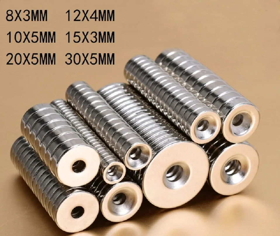 Holes Round Ring Strong Magnet Hole  Rare Earth Neodymium Powerful Magnet Countersunk Ring 8*3 12*4 10*5 15*3 20*5 30x5