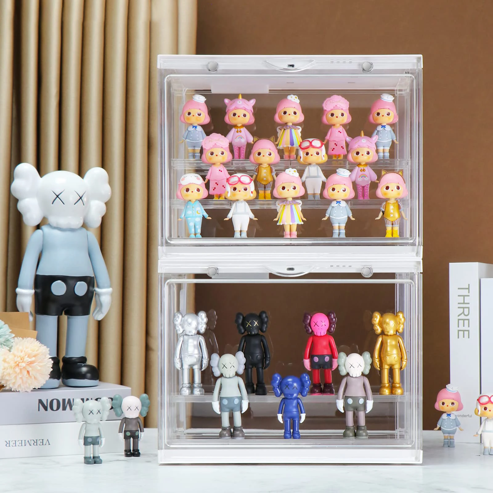 Blind Box Showcase PopMart Figures Display Stand Case Transparent Collectible Model Storage Box