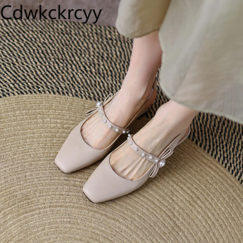 summer New style fashion Exposed toe high-heeled Women's Sandals Sweet Butterfly-knot grace Pearl Thick heel Women sandals