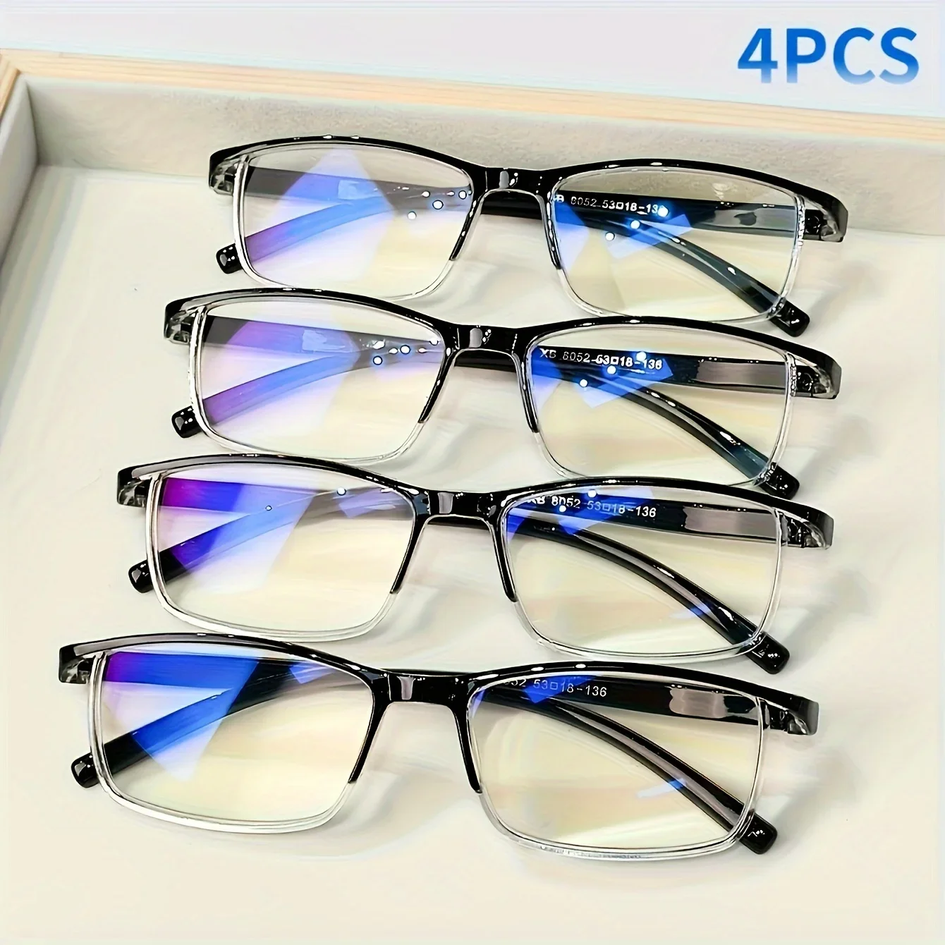 Fashionable reading glasses, Classic design with PC material, unisex, comfortable reading experience for adults 4 pieces image 4
