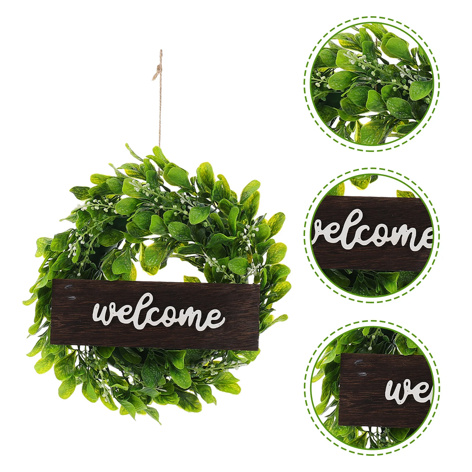 

1set 1Set Lifelike Artificial Wreath Pendant Green Wreaths For Front Door Home Decor Hanging Wreath Farmhouse Door Garland Scene