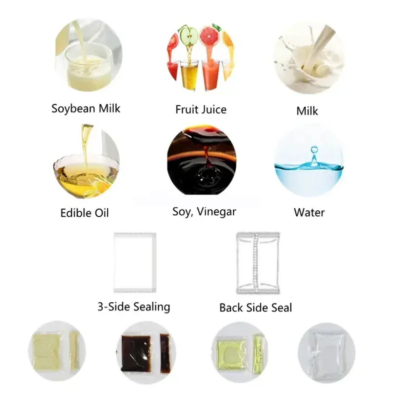 PBOBP 다기능 비닐봉투 밀봉기 삼면 밀봉 물 기름 액체 포장 장비 비즈니스용