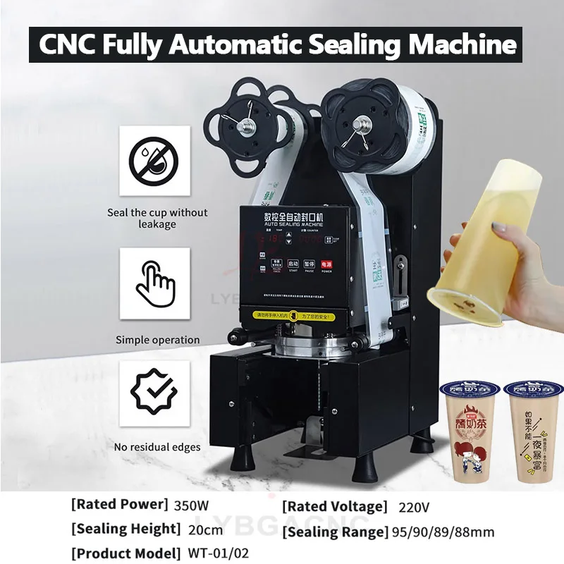 

Automatic Cup Sealing Machine Plastic Paper Cup Milk Tea Coffee Beverage Soybean Milk Hot Drink Sealing Height Adjustable