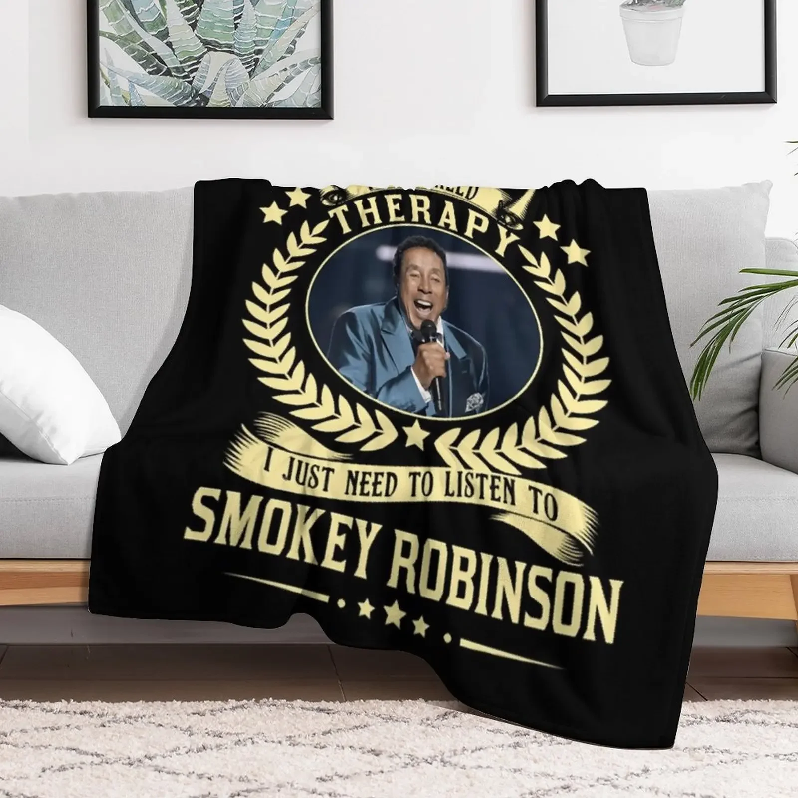 therapy Smokey music Robinson Round neck Woman Throw Blanket Cozy Warm Blanket for Bed Room Decor