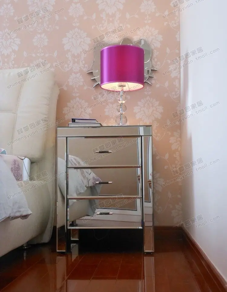 Mirror bedside table storage cabinet simple European fashion modern three-dimensional effect neoclassical F0005