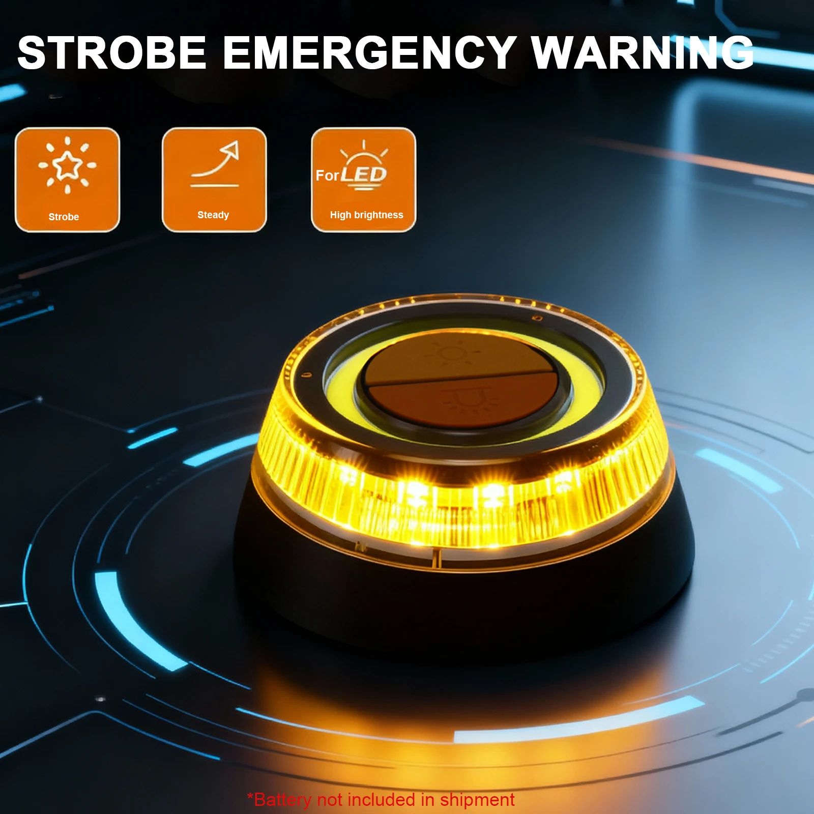 1PC LED Car Strobe Warning Light Portable Magnetic Induction Emergency Light Accessory for Vehicle Motorcycles Beacon Light