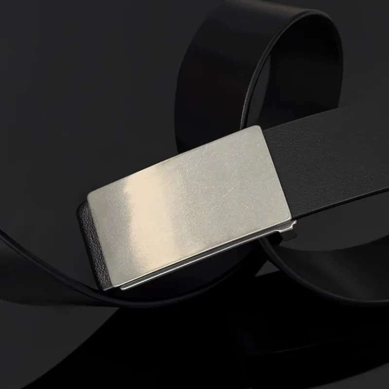 Fivela de cinto de titânio puro 35mm, camada dupla, couro genuíno liso, à prova de ferrugem, masculino, negócios, fivela de cinto de couro de grão superior
