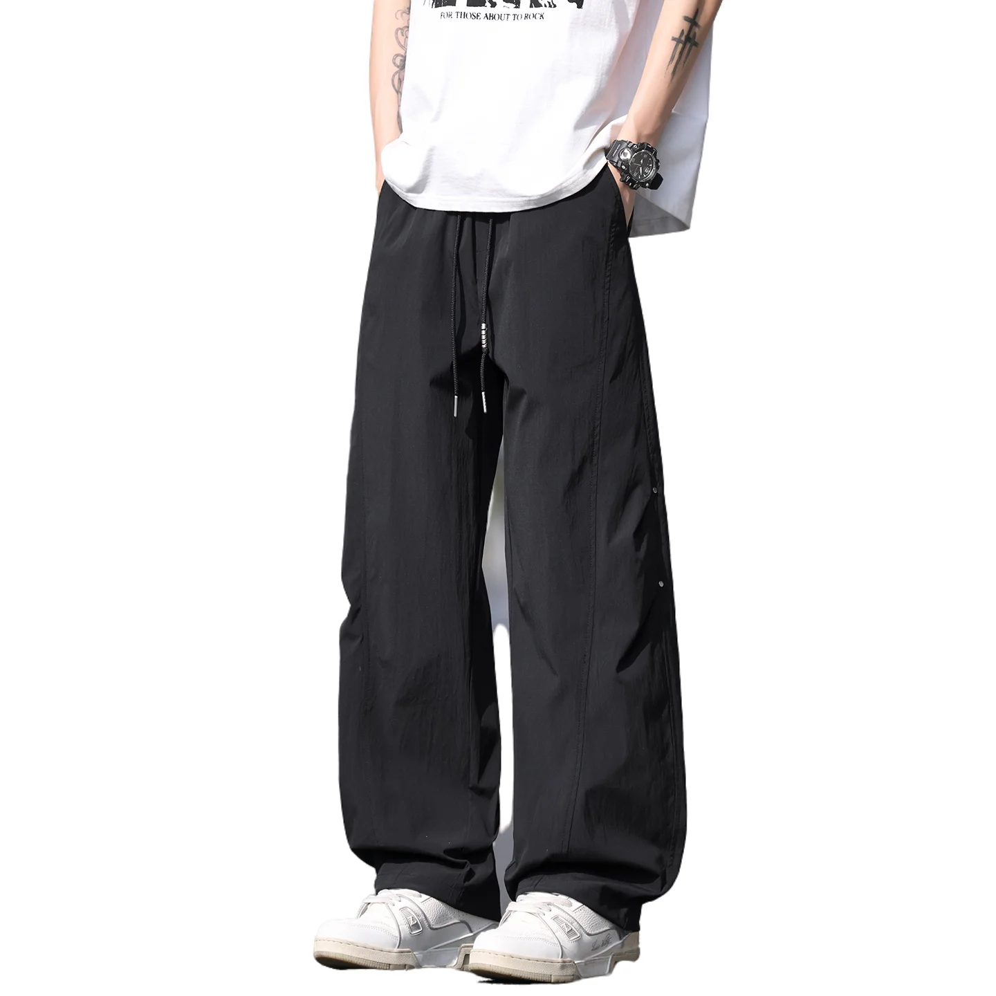 

Fashion Men's Wide Leg Pants Spring Summer Casual Harem Trousers Commuter Urban Streetwear Banana Pants Loose Fit Cropped Design
