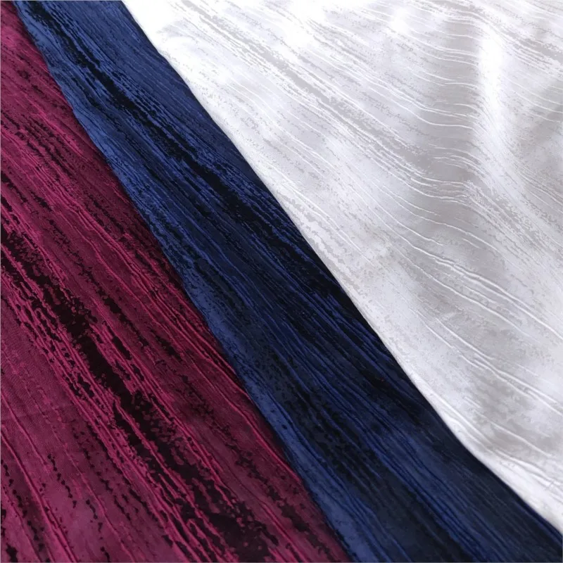 Three-dimensional bark grain jacquard crepe fabric plain geometric color woven dress fashion handbag