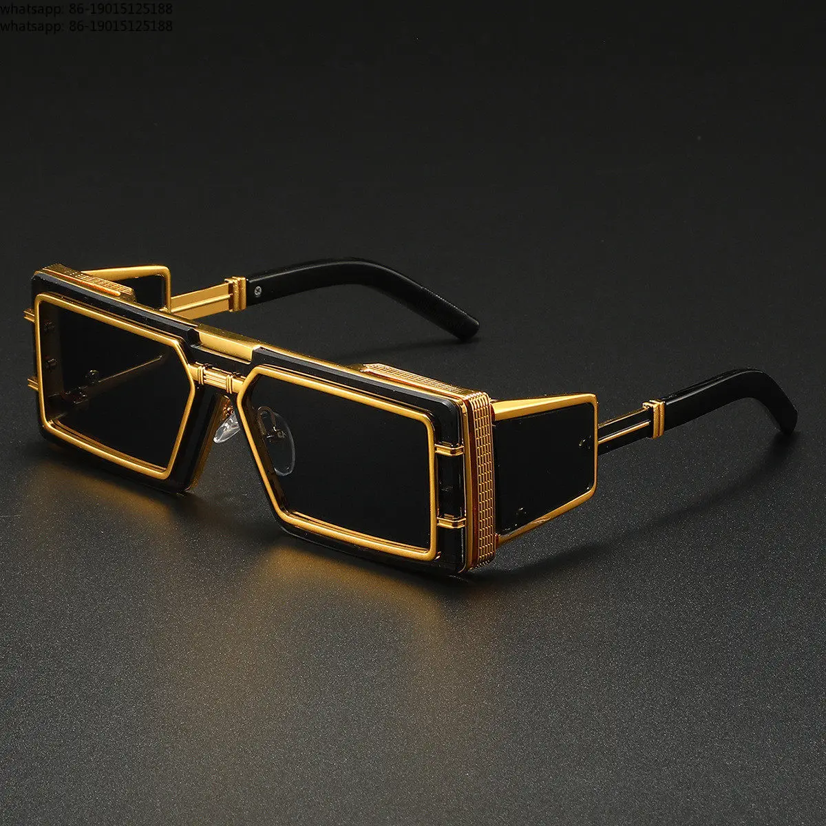 Retro men's metal punk sunglasses cool personality sunglasses men's UV400 UV protection