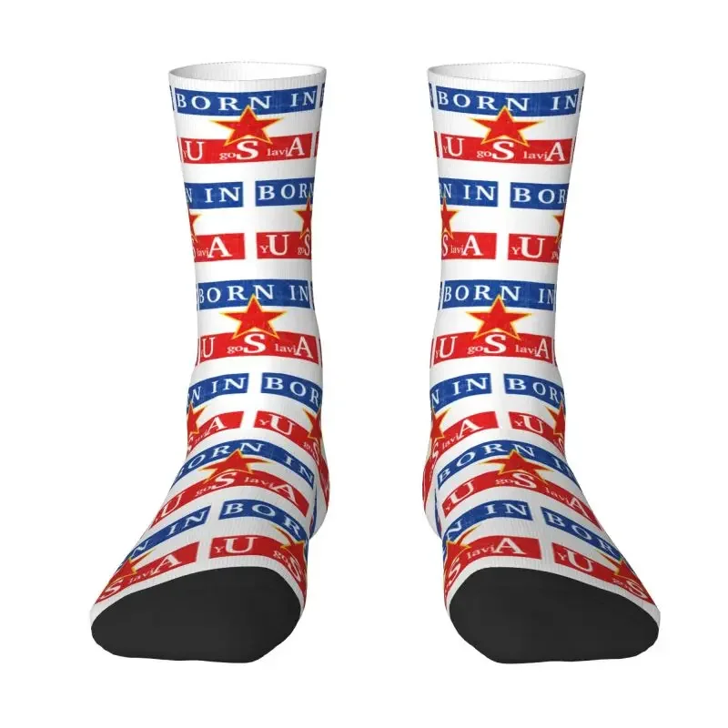 

Funny Printing Born In Yugoslavia Socks for Men Male Women Stretchy Summer Autumn Winter Yugoslav Flag Crazy Crew Socks