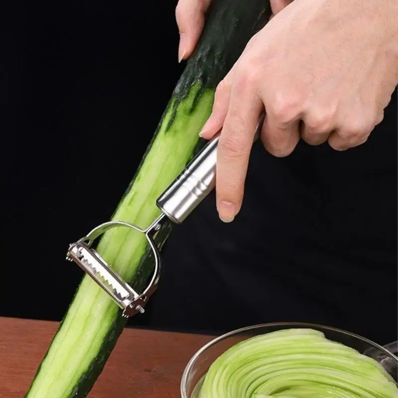 Pelador verduras y frutas Cuchillo acero inoxidable Ralladores repollo Rallador zanahoria, pepino y patata