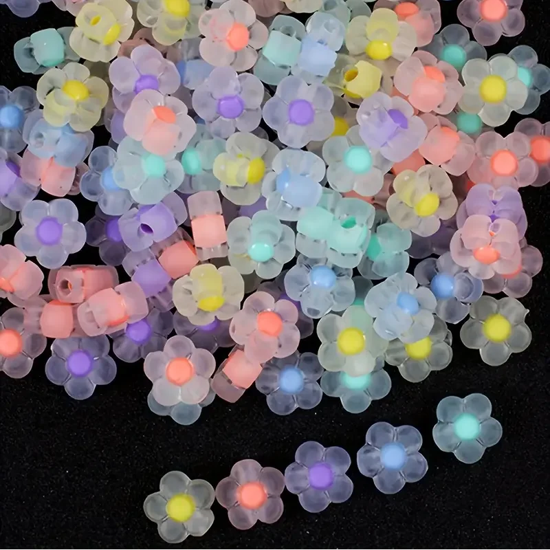 20/50/100pcs Bohemian style acrylic flower beads, suitable for jewelry making, bracelets, necklaces, and mobile phone chains