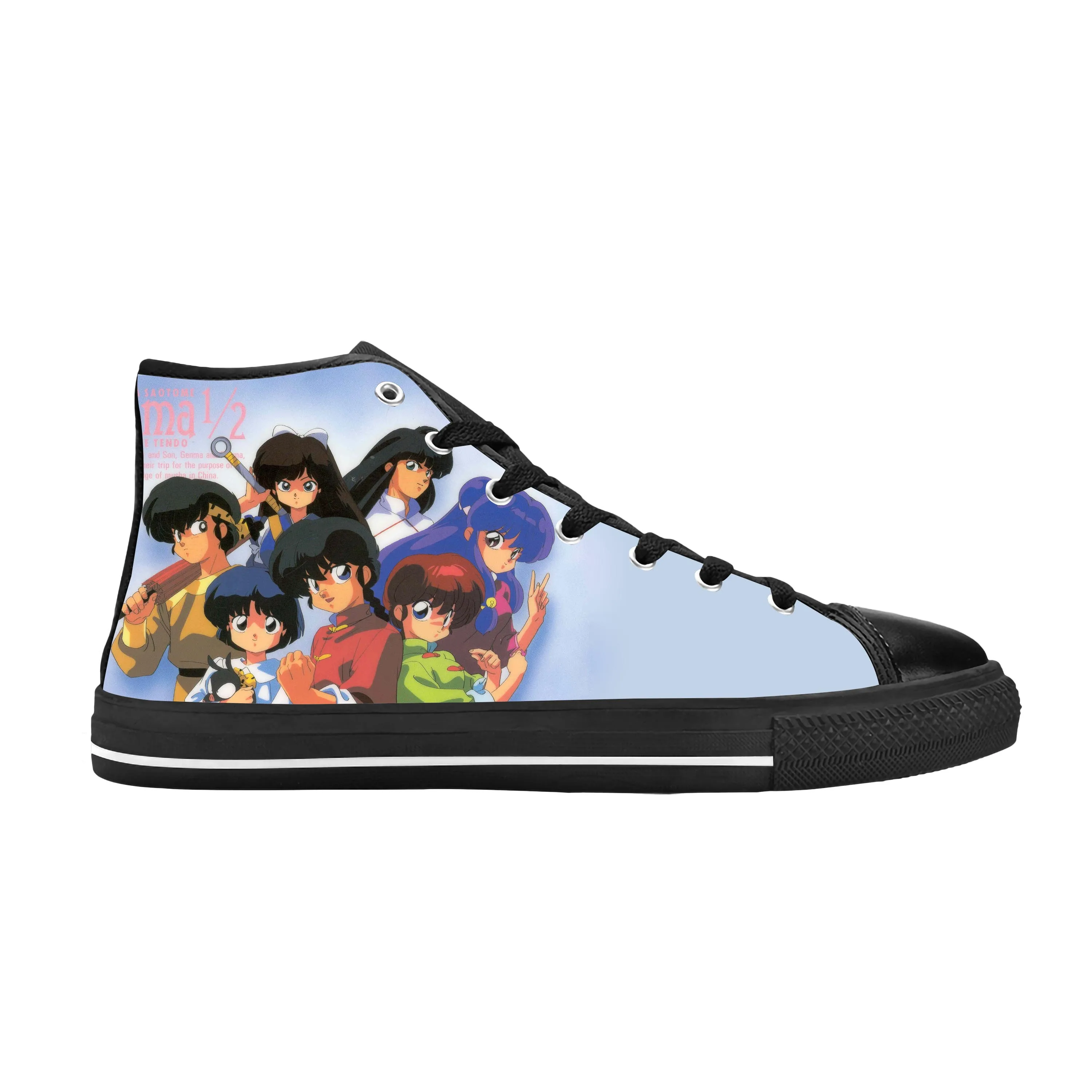 Japanese Anime Manga Cartoon Comic Ranma 1/2 Cool Casual Cloth Shoes High Top Comfortable Breathable 3D Print Men Women Sneakers