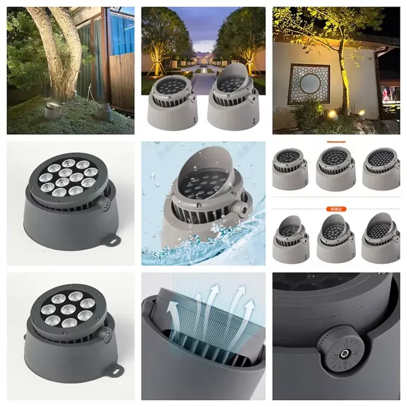 Outdoor RGBW COB LED Chip Flood Light Projectors for 6000-6500K Warm White Die-casting Aluminum + Tempered Glass IP66 9W