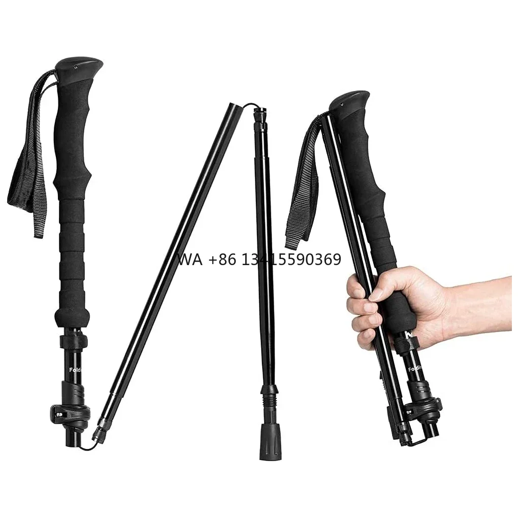 

Factory Customized Travel Folding Trekking Hiking Pole with Carrying Case,collapsible Cane Adjustable Walking Stick EVA,EVA